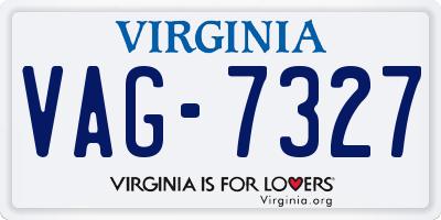 VA license plate VAG7327
