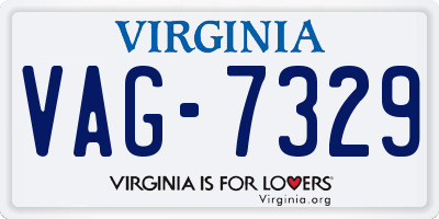 VA license plate VAG7329