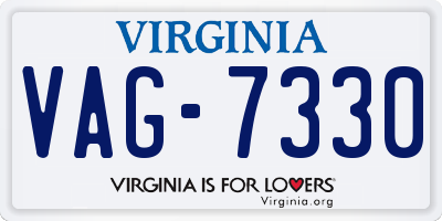 VA license plate VAG7330