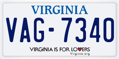 VA license plate VAG7340