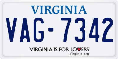 VA license plate VAG7342