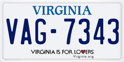 VA license plate VAG7343