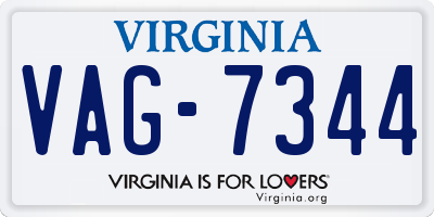 VA license plate VAG7344