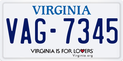 VA license plate VAG7345