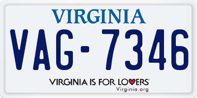 VA license plate VAG7346