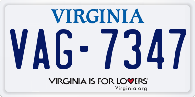 VA license plate VAG7347