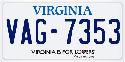 VA license plate VAG7353