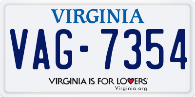 VA license plate VAG7354