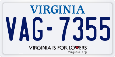 VA license plate VAG7355