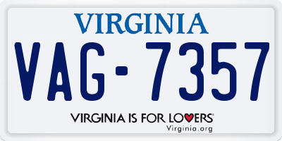 VA license plate VAG7357