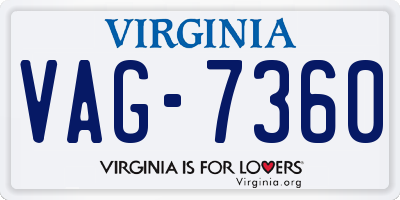 VA license plate VAG7360