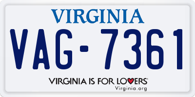 VA license plate VAG7361