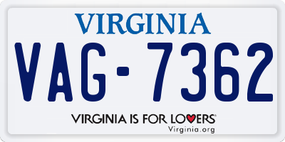 VA license plate VAG7362