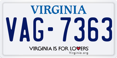 VA license plate VAG7363
