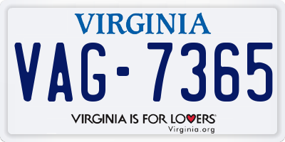 VA license plate VAG7365