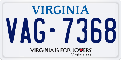 VA license plate VAG7368