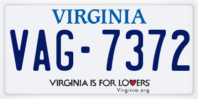 VA license plate VAG7372