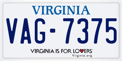 VA license plate VAG7375