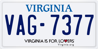 VA license plate VAG7377