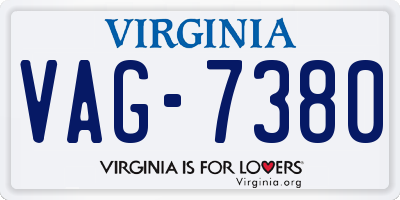 VA license plate VAG7380
