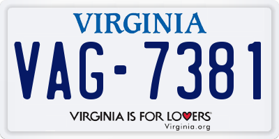 VA license plate VAG7381