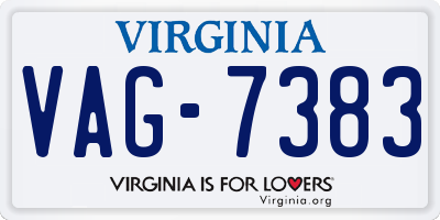 VA license plate VAG7383