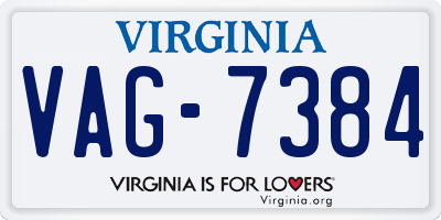 VA license plate VAG7384