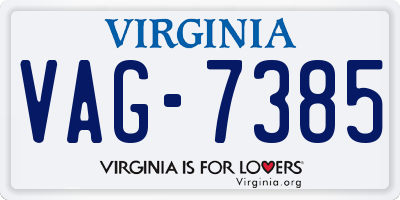 VA license plate VAG7385