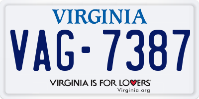 VA license plate VAG7387