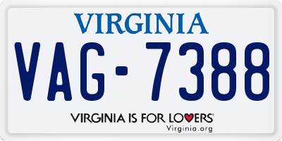 VA license plate VAG7388