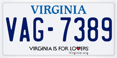 VA license plate VAG7389