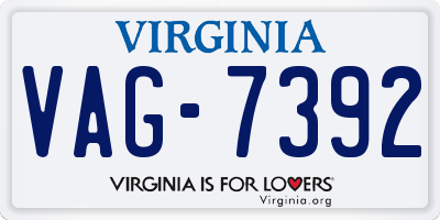 VA license plate VAG7392