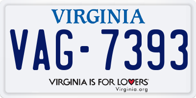 VA license plate VAG7393
