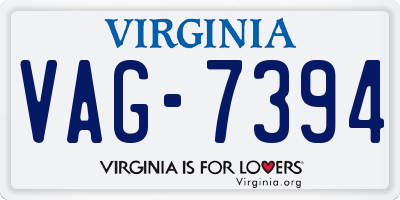 VA license plate VAG7394