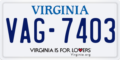 VA license plate VAG7403