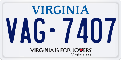 VA license plate VAG7407