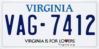 VA license plate VAG7412
