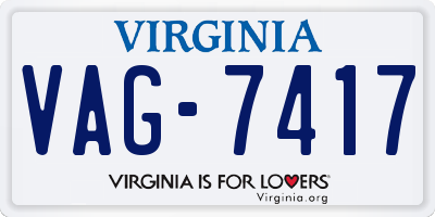 VA license plate VAG7417