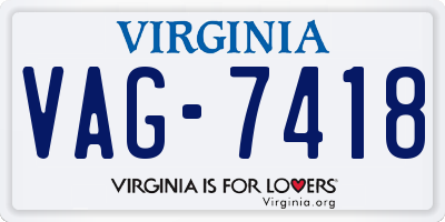 VA license plate VAG7418
