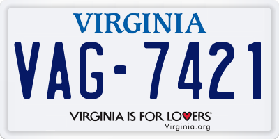 VA license plate VAG7421
