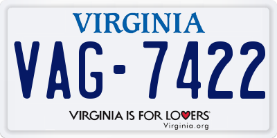 VA license plate VAG7422