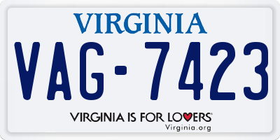 VA license plate VAG7423