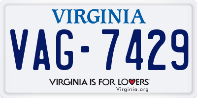 VA license plate VAG7429