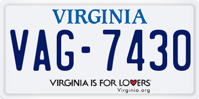 VA license plate VAG7430