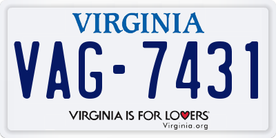 VA license plate VAG7431
