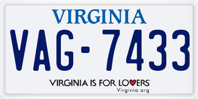 VA license plate VAG7433
