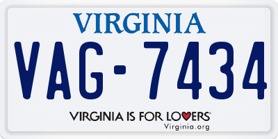 VA license plate VAG7434