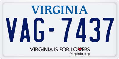 VA license plate VAG7437