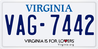 VA license plate VAG7442