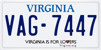 VA license plate VAG7447